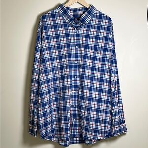 Vineyard Vines Performance Men’s Blue and Red Casual Button Down Shirt Size 2XB